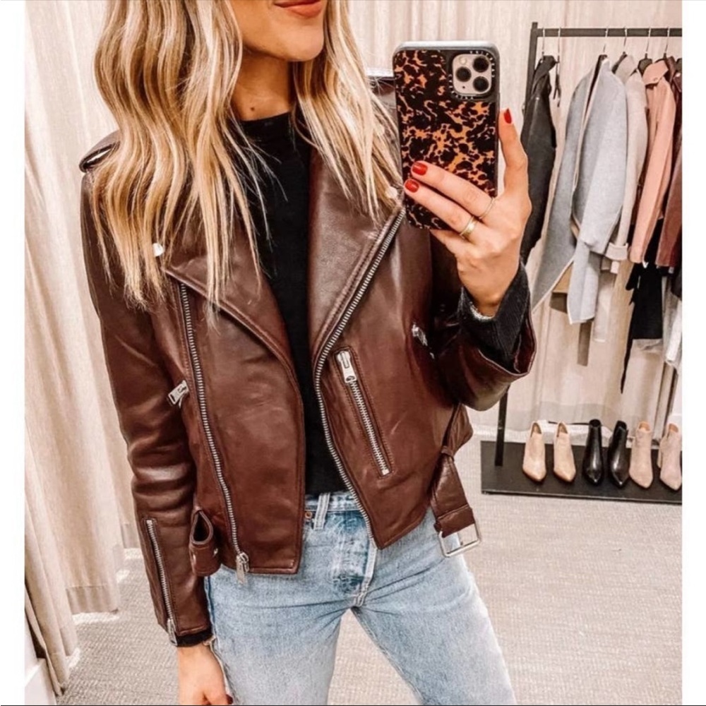 All Saints | Brown Balfern Biker Jacket | US 0